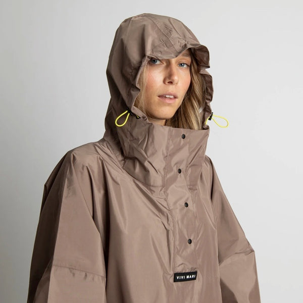 PONCHO - SOLID DARK MUSHROOM
