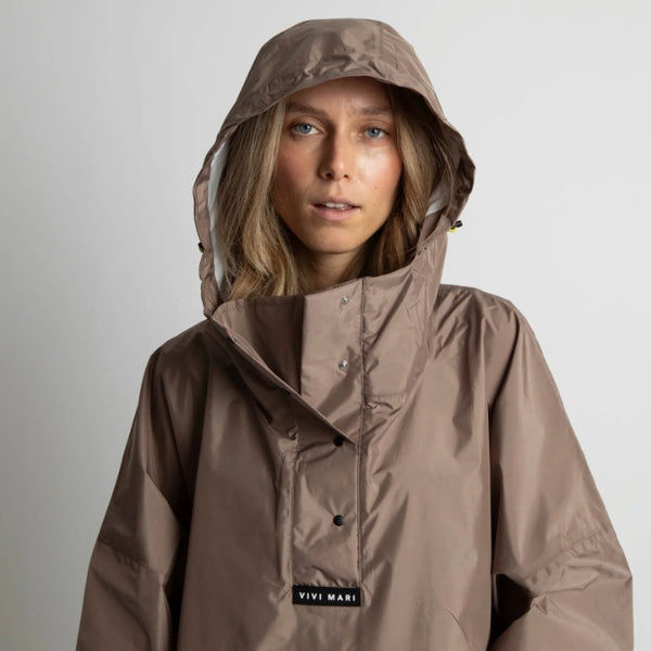PONCHO - SOLID DARK MUSHROOM