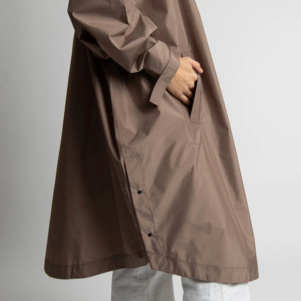 PONCHO - SOLID DARK MUSHROOM