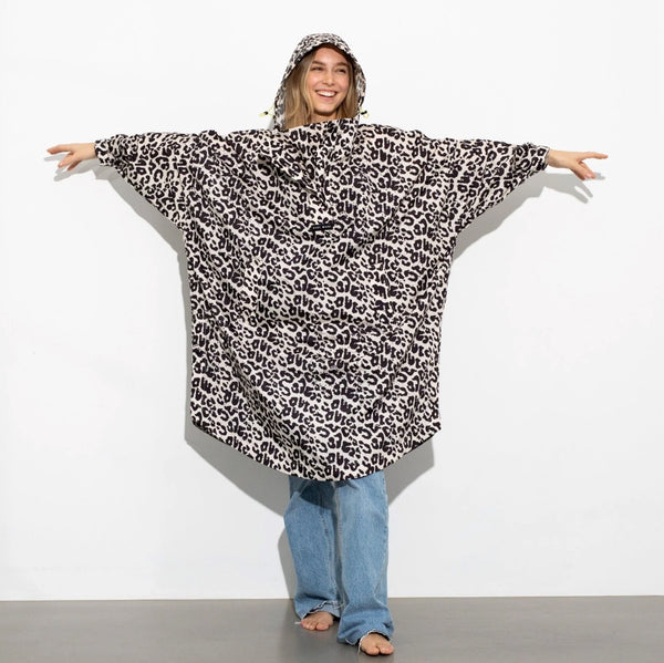 PONCHO - LEO SPLASHES BLACK / SAND