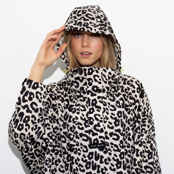 PONCHO - LEO SPLASHES BLACK / SAND