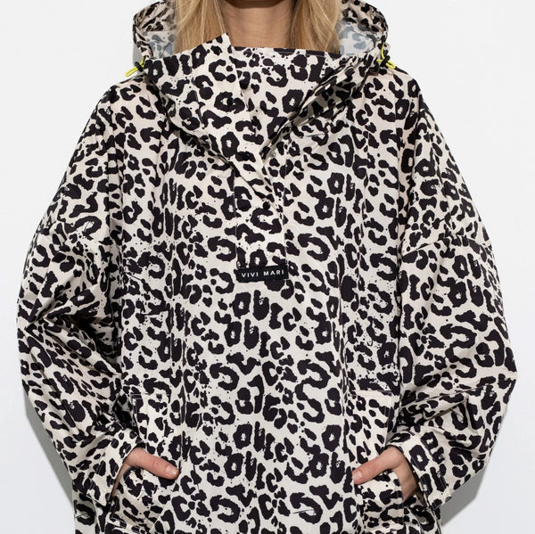 PONCHO - LEO SPLASHES BLACK / SAND