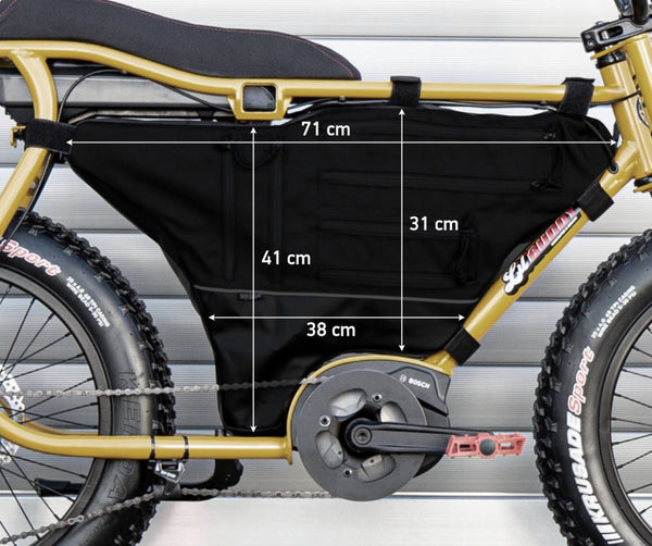 FRAME BAG "BIG" FOR ELECTRIC BIKE "LIL'BUDDY" BY RUFF CYCLES