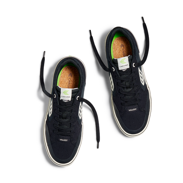 CHAUSSURE HOMME "VALLELY" BLACK/WHITE LOGO