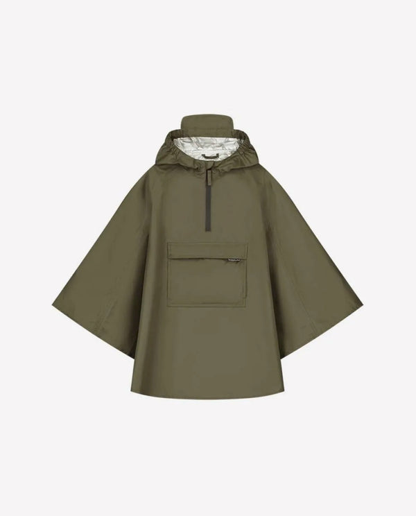 CHILDREN'S PONCHO - ARMY GREEN