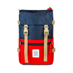 rover pack backbag red navy color front view