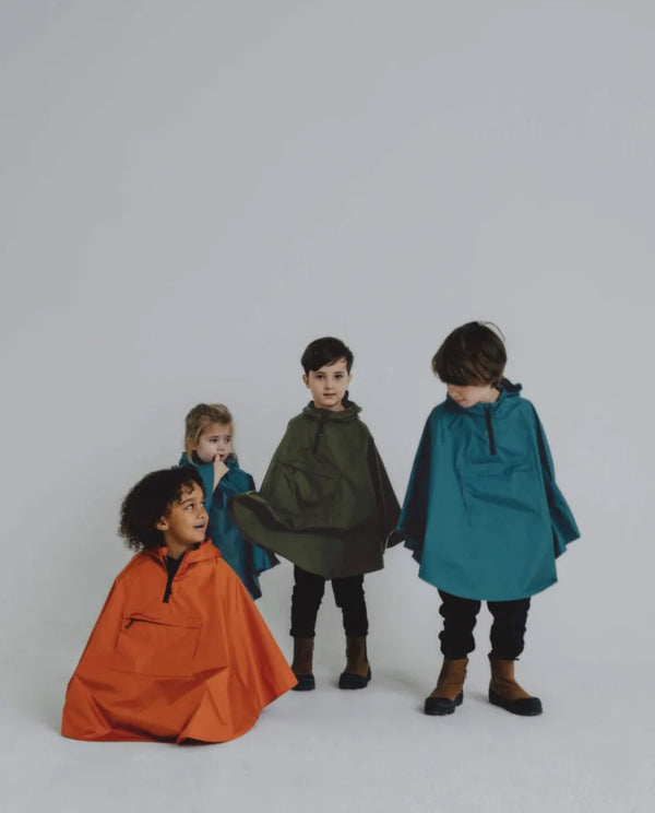 KIDS' PONCHO - CINNAMON