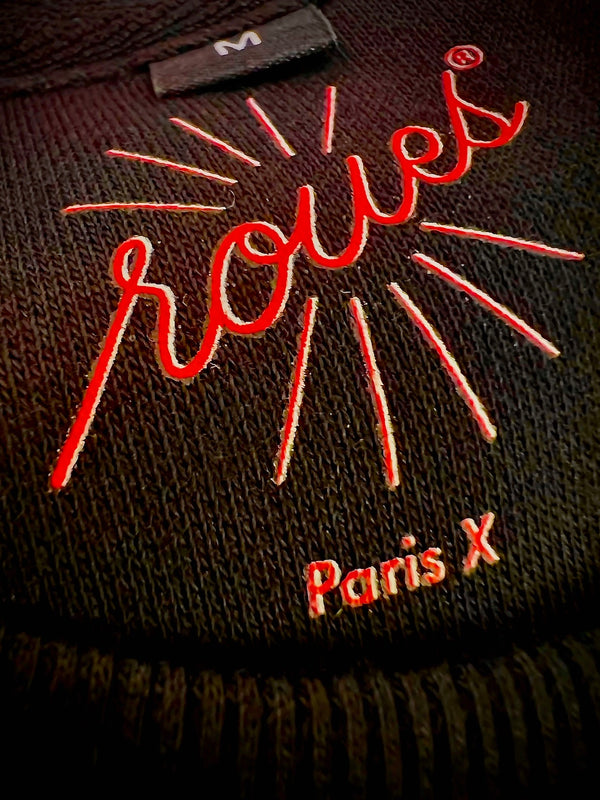 BLACK SWEATSHIRT - RED "ROUES" LOGO