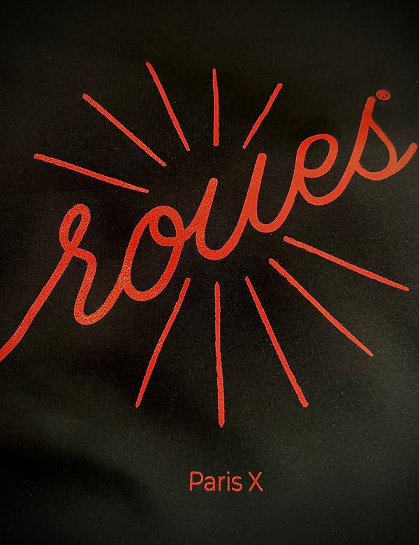 BLACK SWEATSHIRT - RED "ROUES" LOGO