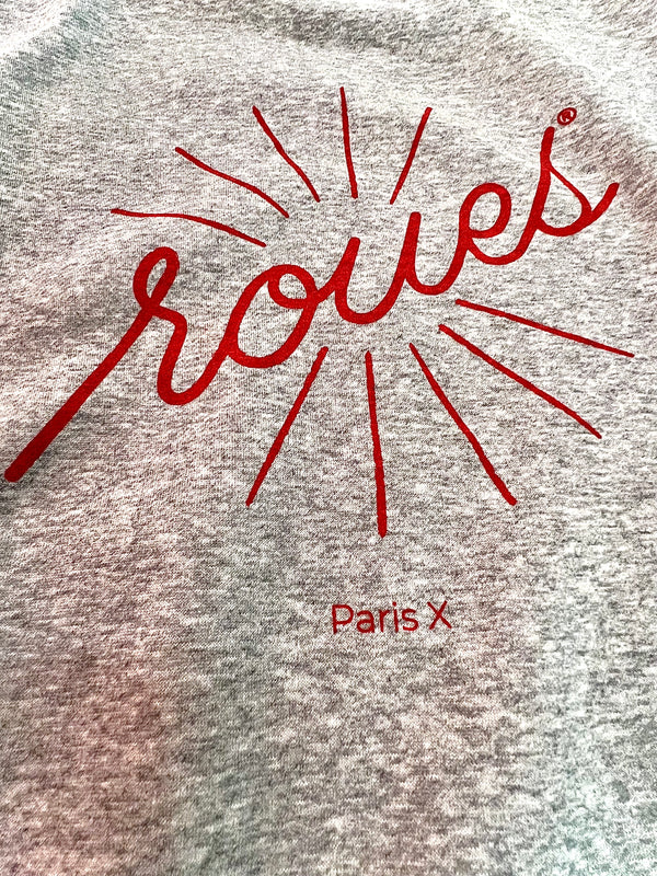 MELANGE GRAY SWEATSHIRT - RED "ROUES" LOGO