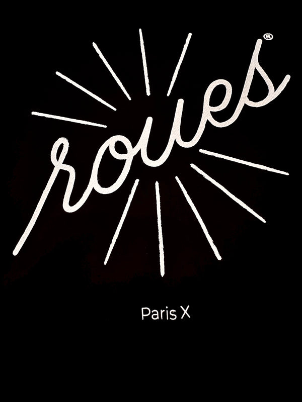 BLACK SWEATSHIRT - WHITE "ROUES" LOGO