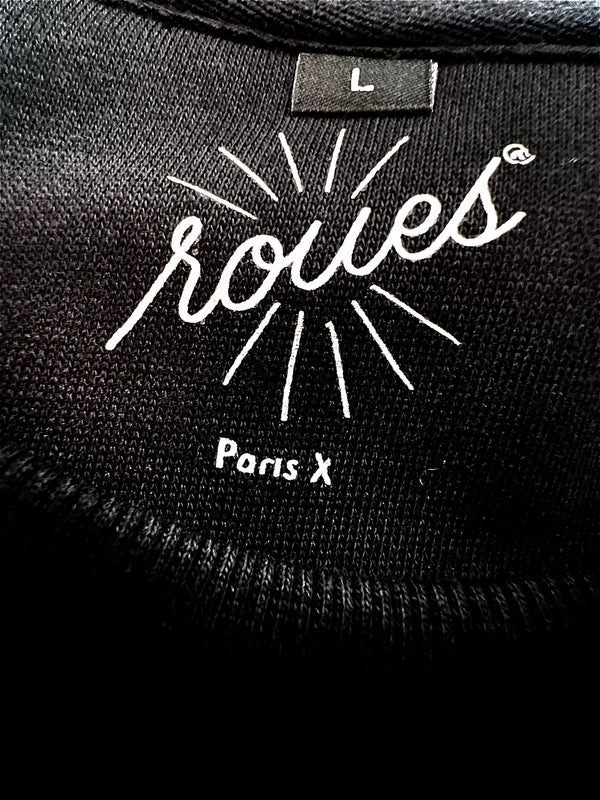 BLACK SWEATSHIRT - WHITE "ROUES" LOGO