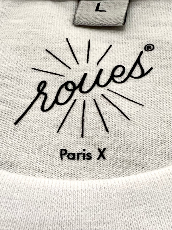 T-SHIRT BLANC - LOGO "ROUES" NOIR